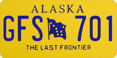 AK license plate GFS701