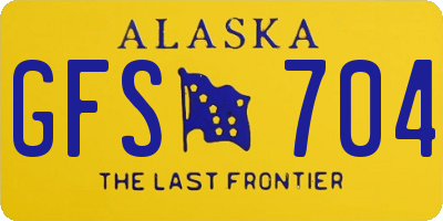 AK license plate GFS704