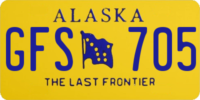 AK license plate GFS705