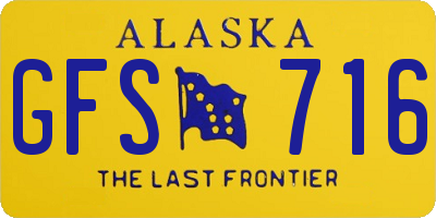 AK license plate GFS716