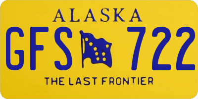 AK license plate GFS722