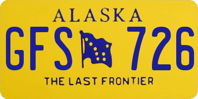 AK license plate GFS726