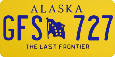 AK license plate GFS727