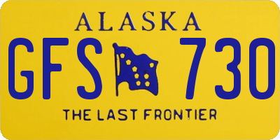AK license plate GFS730
