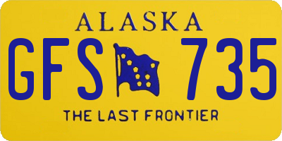 AK license plate GFS735