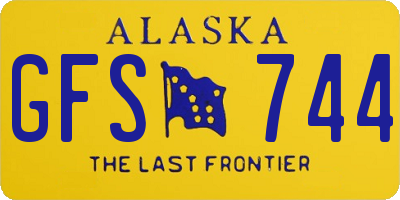 AK license plate GFS744