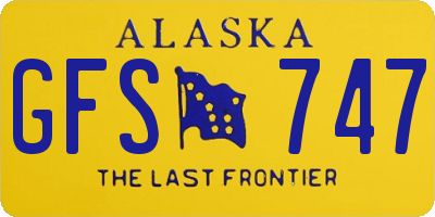 AK license plate GFS747