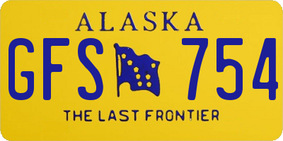 AK license plate GFS754
