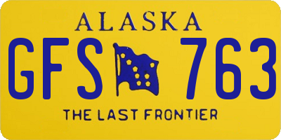 AK license plate GFS763