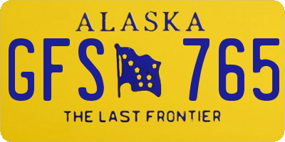 AK license plate GFS765