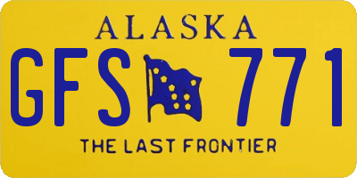 AK license plate GFS771