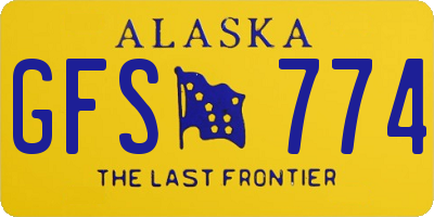 AK license plate GFS774