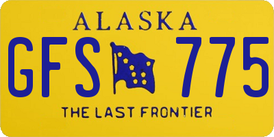 AK license plate GFS775