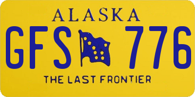 AK license plate GFS776