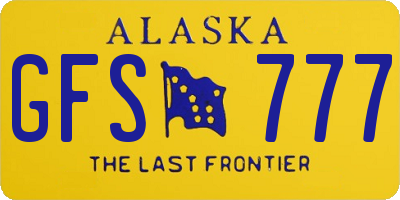 AK license plate GFS777