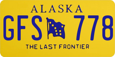 AK license plate GFS778
