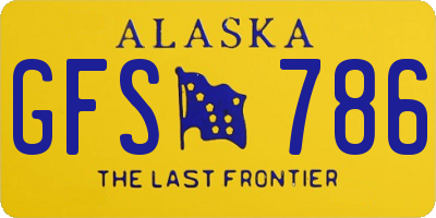 AK license plate GFS786