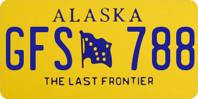 AK license plate GFS788