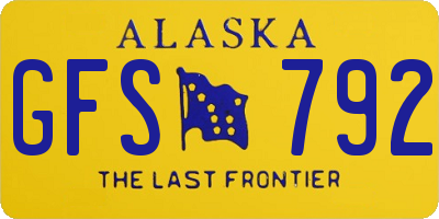 AK license plate GFS792