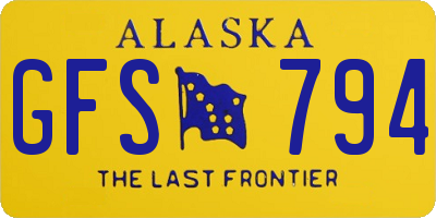 AK license plate GFS794
