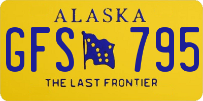AK license plate GFS795