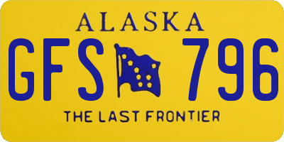 AK license plate GFS796