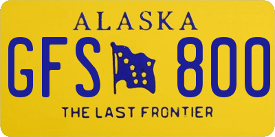 AK license plate GFS800