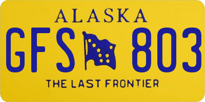 AK license plate GFS803