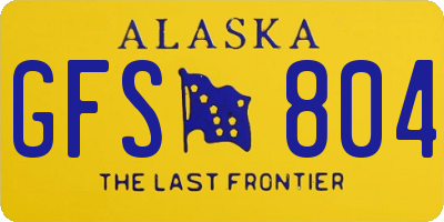 AK license plate GFS804