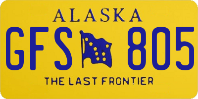 AK license plate GFS805