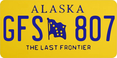 AK license plate GFS807