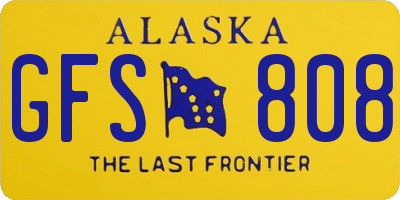 AK license plate GFS808