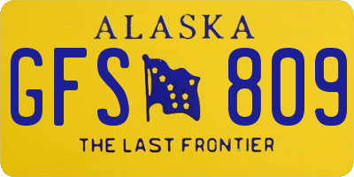 AK license plate GFS809