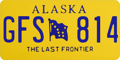 AK license plate GFS814
