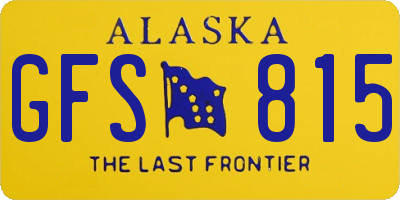 AK license plate GFS815