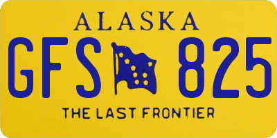 AK license plate GFS825