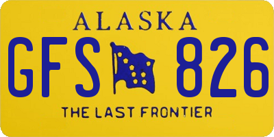 AK license plate GFS826