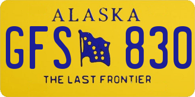 AK license plate GFS830