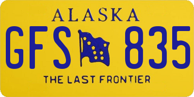 AK license plate GFS835
