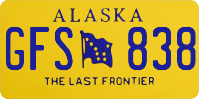 AK license plate GFS838