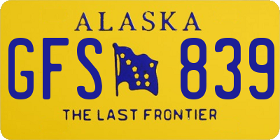 AK license plate GFS839