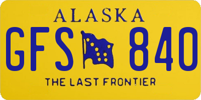 AK license plate GFS840