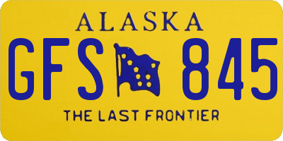 AK license plate GFS845