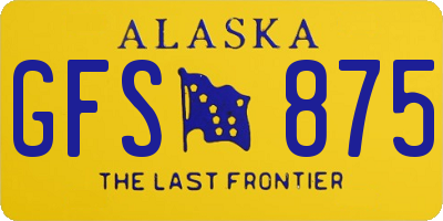 AK license plate GFS875