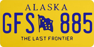 AK license plate GFS885