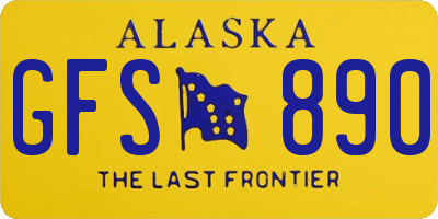 AK license plate GFS890