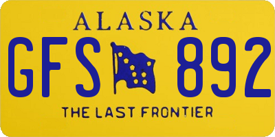 AK license plate GFS892