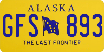 AK license plate GFS893