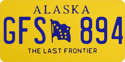 AK license plate GFS894