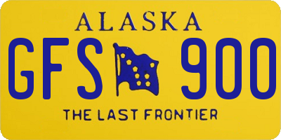 AK license plate GFS900